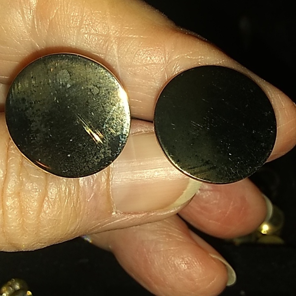 gold tone circles cufflinks set